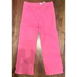 H&M Divided Vibrant Hot Pink Denim Wide Leg Jeans Size Large